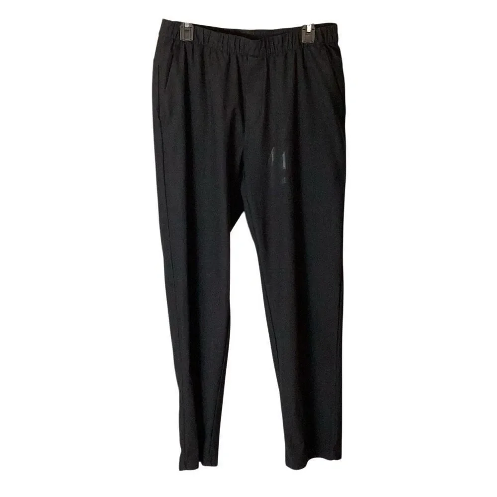 Lululemon Black Pull-On Stretch Travel Pants Women’s Large Tapered Ankle